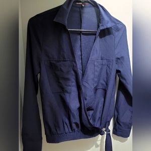 Navy blue collared over shirt